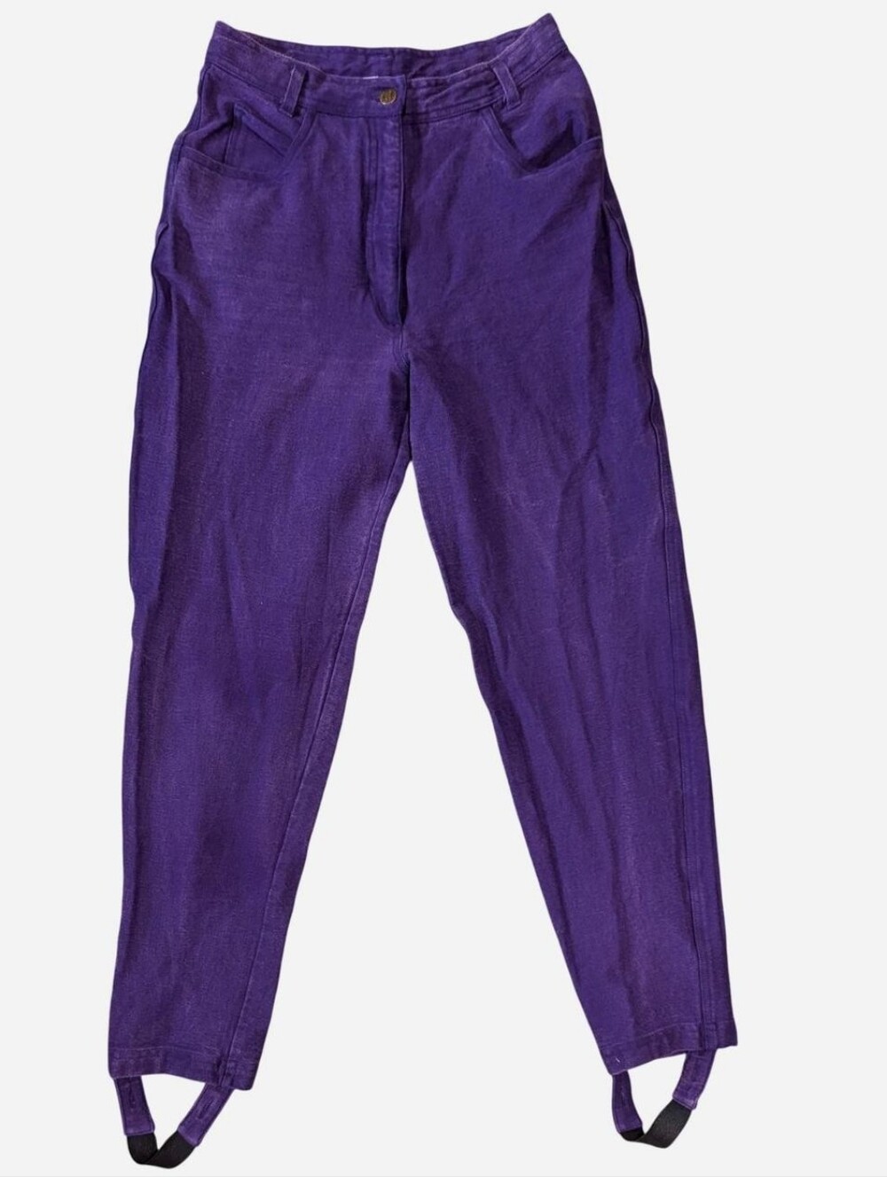 Vintage 90s SK Wear High Waisted Purple Mom Jeans W/ Stirrups 25" Waist